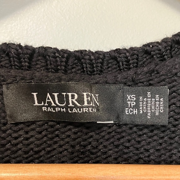 Lauren Ralph Lauren Black Label V-Neck Sweater with Silver Accents - Picture 2 of 4